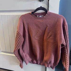Women's Dusty Rose Crewneck Knit Sweater